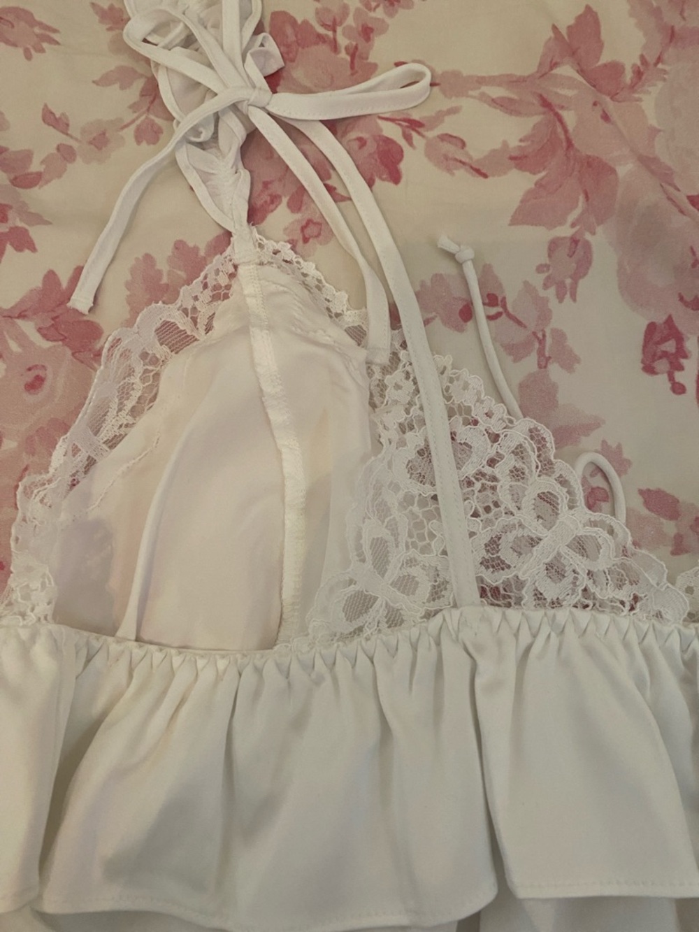 NWT For Love And Lemons White Butterfly Lace Bra Top and Panties Set - Picture 6 of 13
